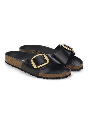 Madrid Big buckle sandal High Shine Black Birkenstock